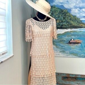 Samax NY,Vintage,Tiered,Sheer-Lace Dress, Slip Lining,Excellent Condition,Size 8